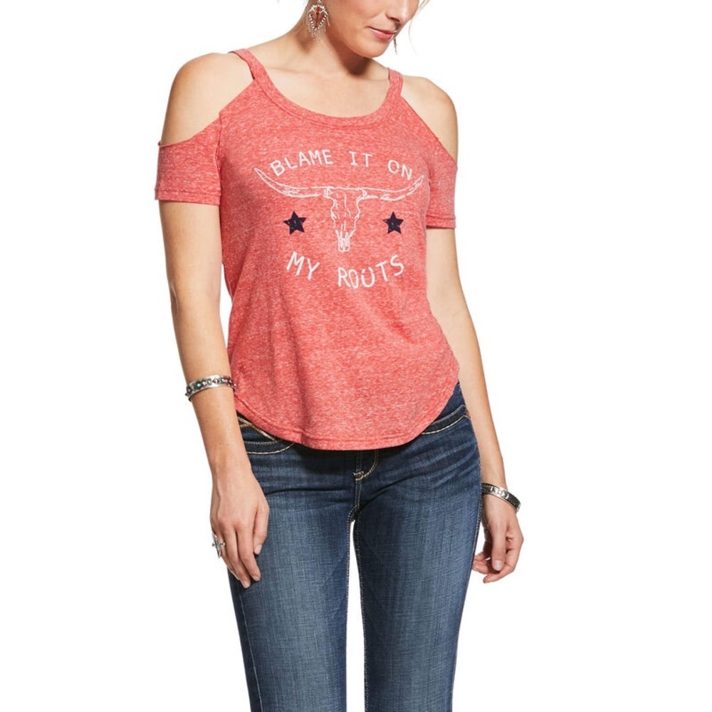 Ariat blame it on my roots shirt